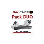 Hikvision Pack Duo pour Système de Surveillance 1DVR 4chTurbo HD + 1 Caméra Dôme pour Intérieur + 1 Caméra Bullet pour Extérieur (2Mégapixel/1080p)