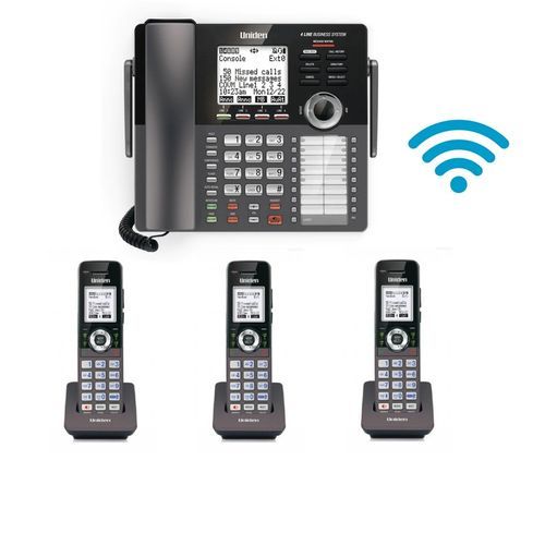 Uniden Pack Standard téléphonique sans fil + 3 poste téléphone (4 lignes)